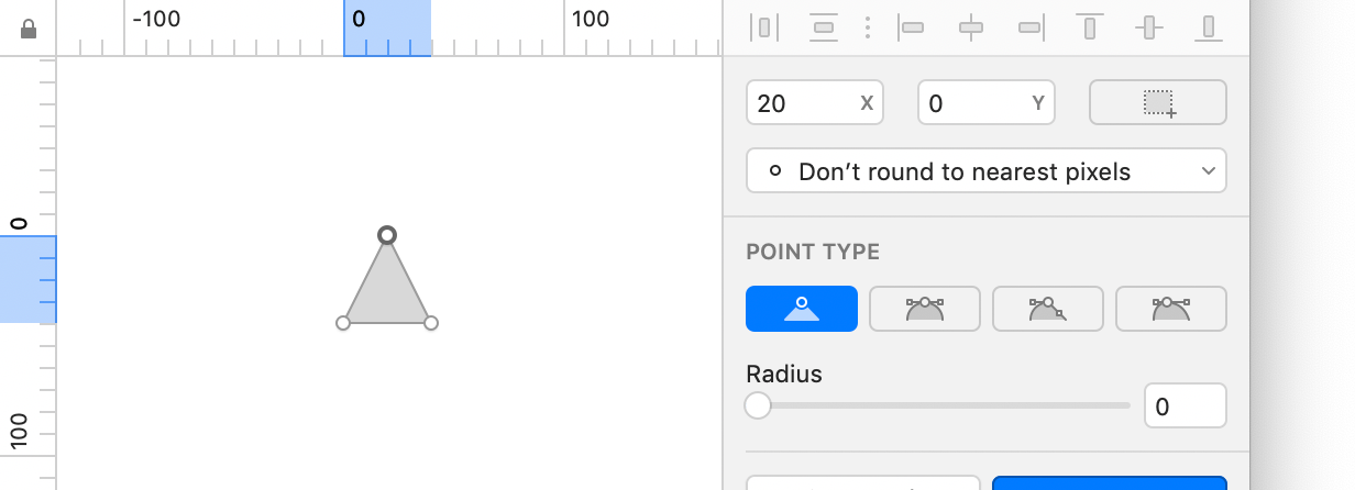 Triangle coordinates in the Inspector